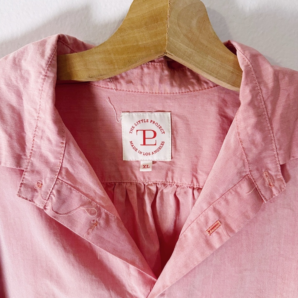 The Little Project Pennington Shirt Cotton Long Sleeve Blouse Straight Cropped - Picture 3 of 6
